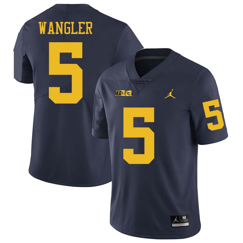 Jordan Brand Men #5 Jared Wangler Michigan Wolverines College Football Jerseys Sale-Navy